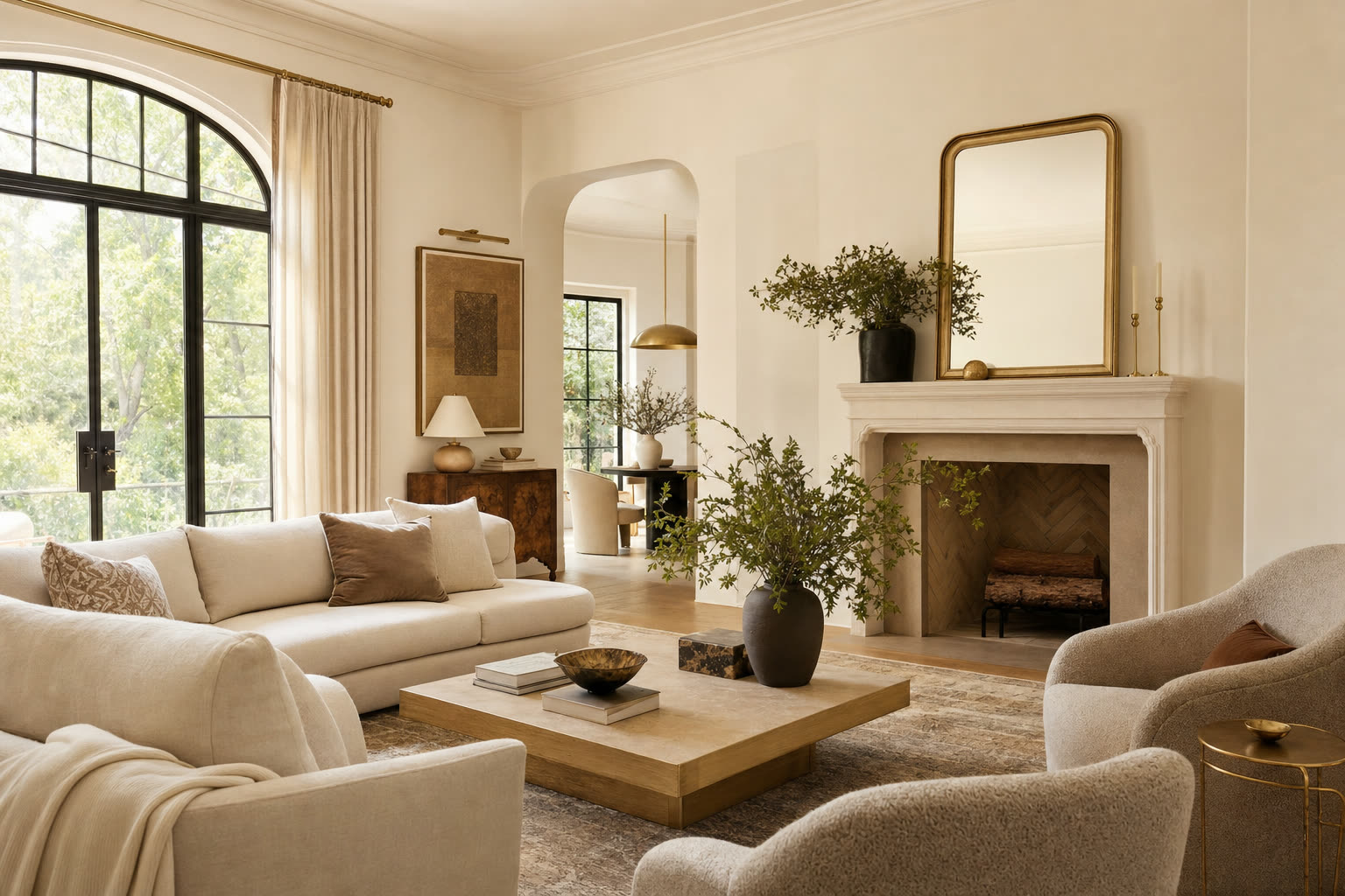 An elegant home interior with warm light